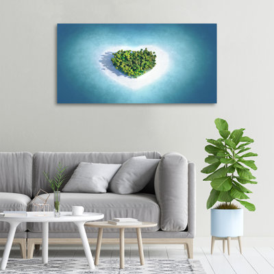 Island Heart Shape - Wrapped Canvas Print