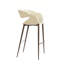Tabouret de bar à dossier courbé Luna - Beige clair et noyer - ensemble de 2-1211678766