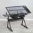 adjustable tempered glass drafting printing table with chair-572638351