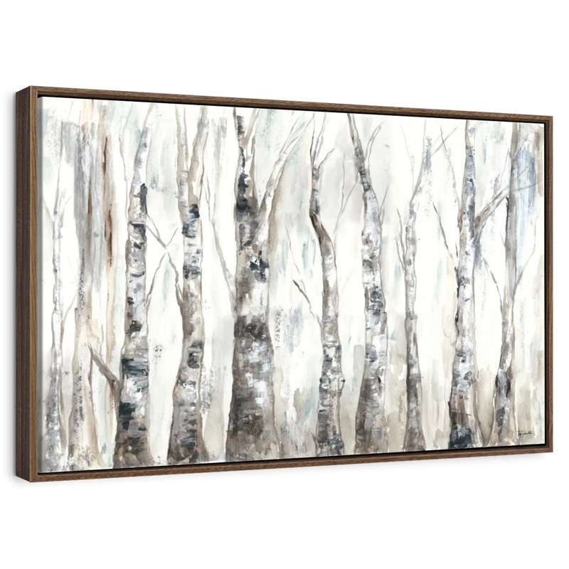 Winter Aspen Trunks - neutre, 37 po x 25 po, Cadre flottant noyer
