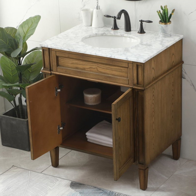 Ensemble de meuble-lavabo simple 30 po Rivers, Bois flottant