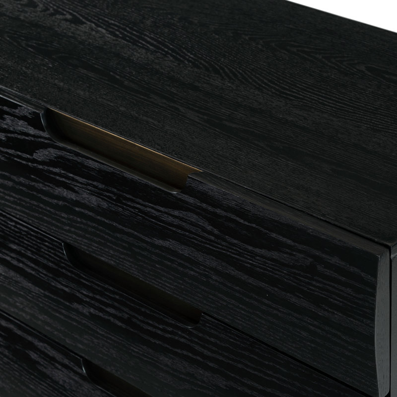 Beethoven Wood 6 Drawer Dresser, Black