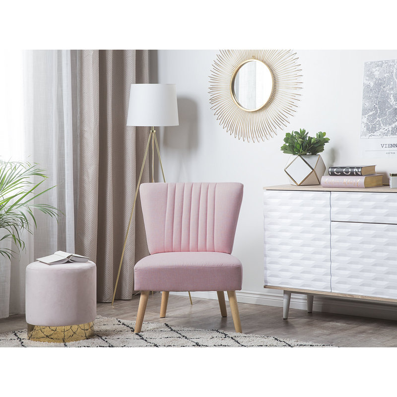 Manford Upholstered Slipper Chair, Pink