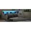 Lit de jour en bois pleine grandeur avec tablettes de rangement, USB, DEL et lit gigogne, blanc-337080893