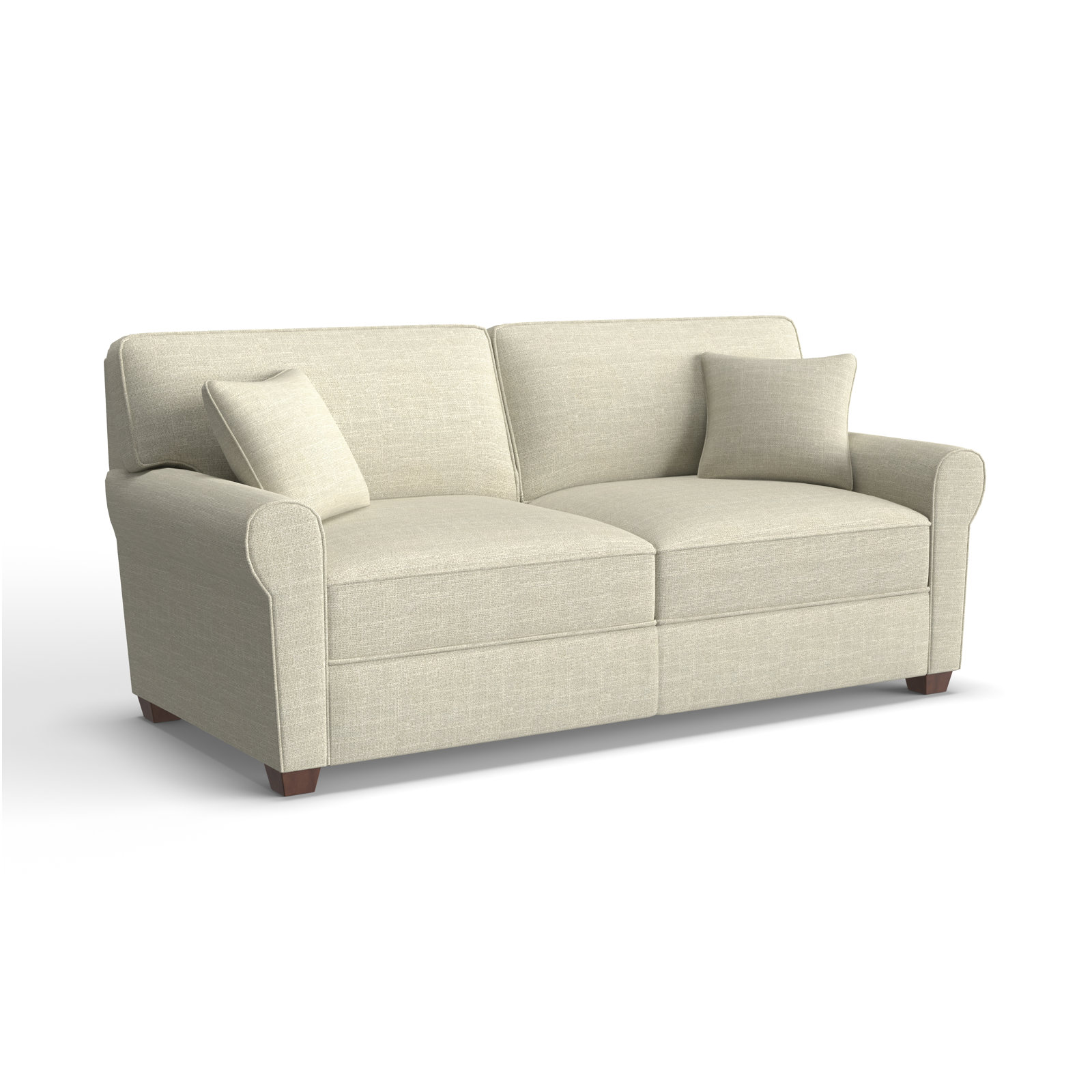 Shannon 36" Sofa Bed, Dark Walnut, Conversation Ivory Basketweave