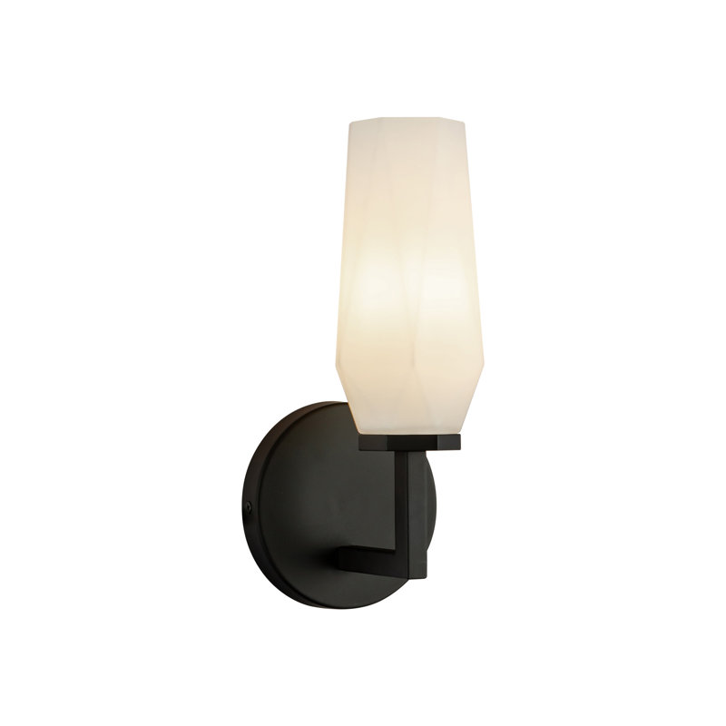 Meuble-lavabo mural moderne 1 lumière Arlenne, Noir mat