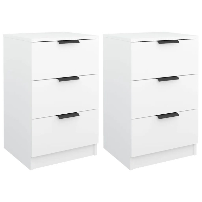 Ivell Bedside Cabinets, White, Set of 2