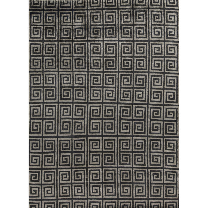 Windsom Geometric Area Rug in Charcoal