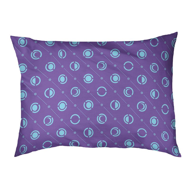 Coussin d’extérieur pour chien moon phases Chenault, Petit (l 28 po x P 6 po x H 18 po), Mauve / bleu sarcelle