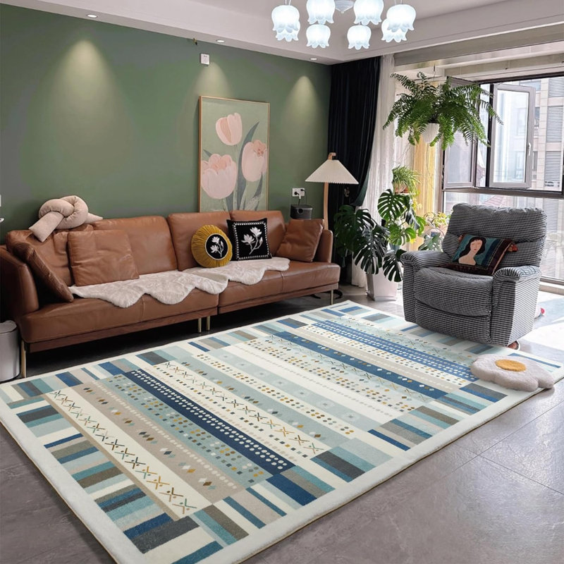 Rectangle Devaughnte Commercial Use Area Rug with Non-Slip Backing, Rectangle 2'11" x 5'