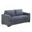 Ensemble de canapés 2 pièces de style moderne 1 x canapé 1 x 1 causeuse Coussin de dossier à pieds en plastique Porte-gobelets Port de charge Revêtement en velours côtelé gris foncé Salon principal-959721526