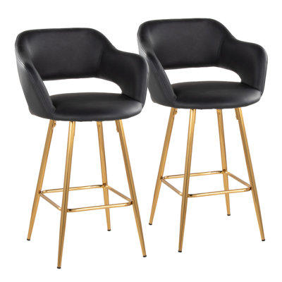 Ensemble de 2 tabourets de comptoir à hauteur fixe Margarite