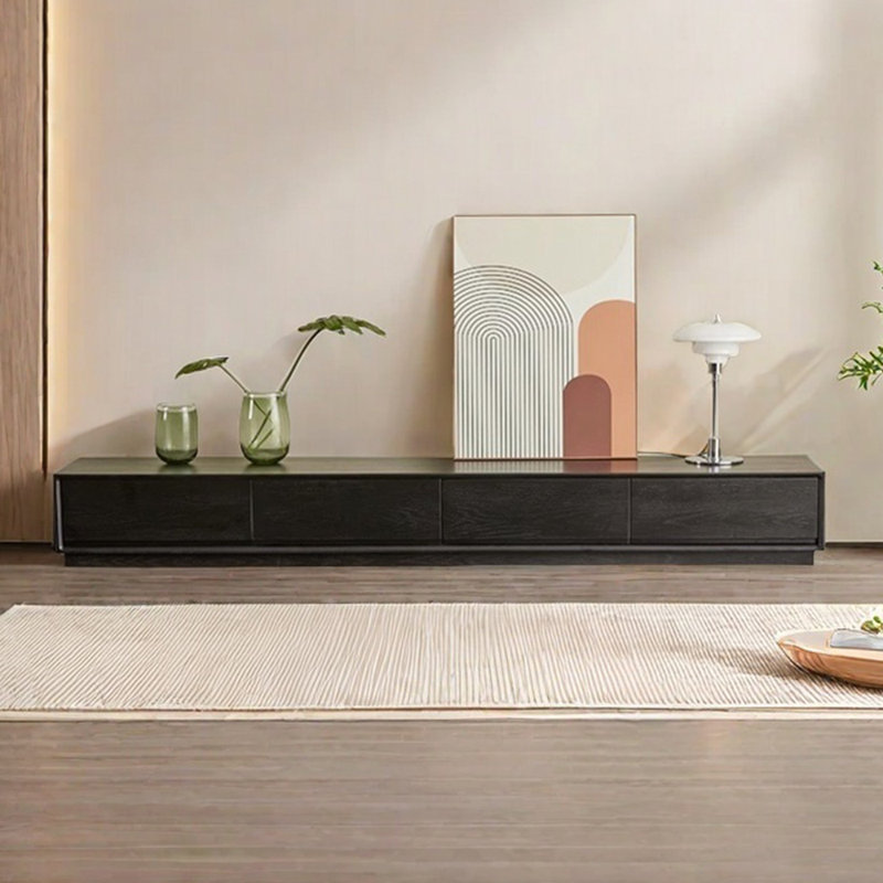 Meuble télé noir de style moderne, 110.24"