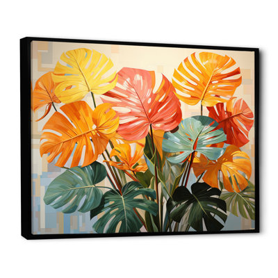 «Orange Green Tropical Plants I» sur toile