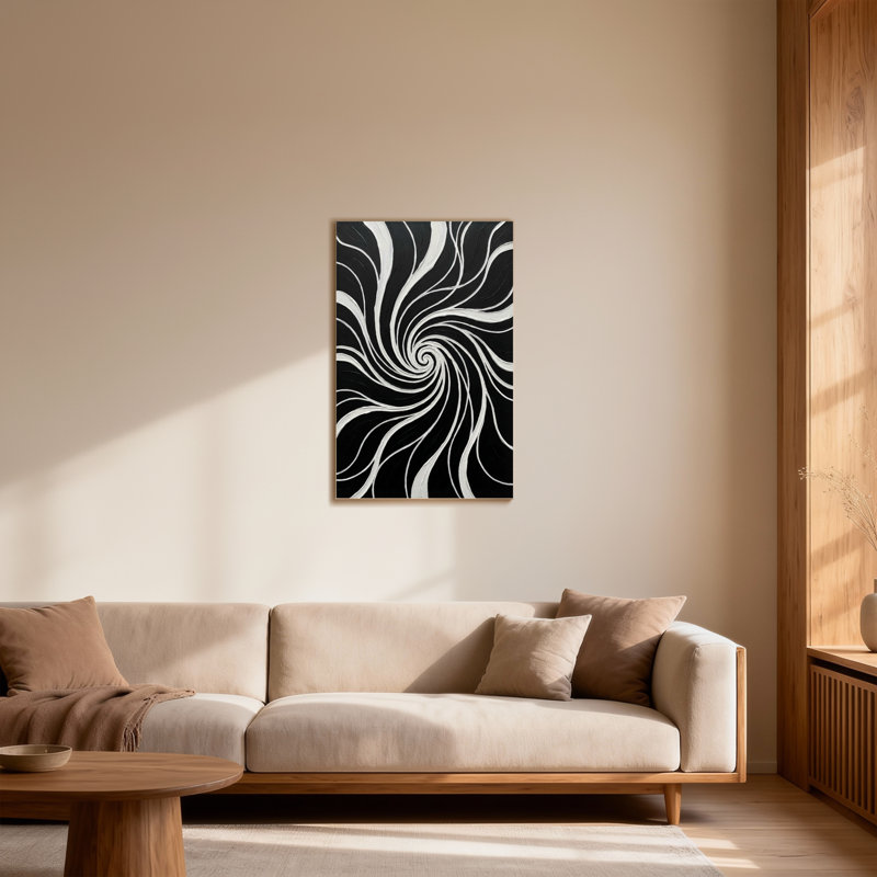 Imprimé tendance noir et blanc, H 24 po x l 16 po