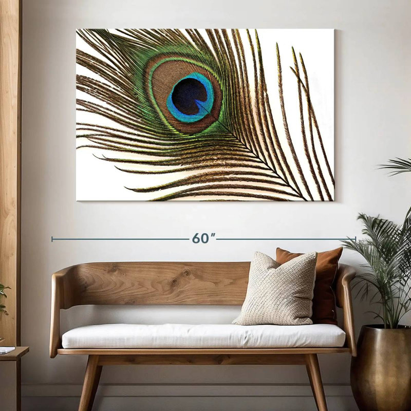 Brampt Peacock Feather, 34" H x 51" W