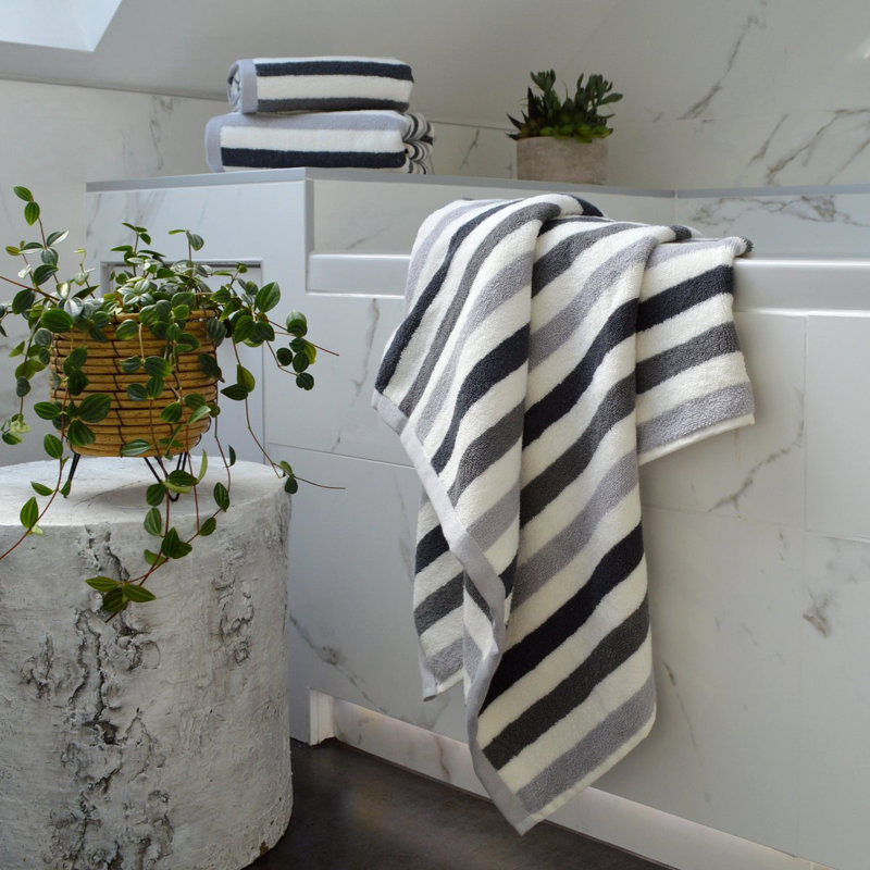 Samat Striped Bath Sheet, Grey
