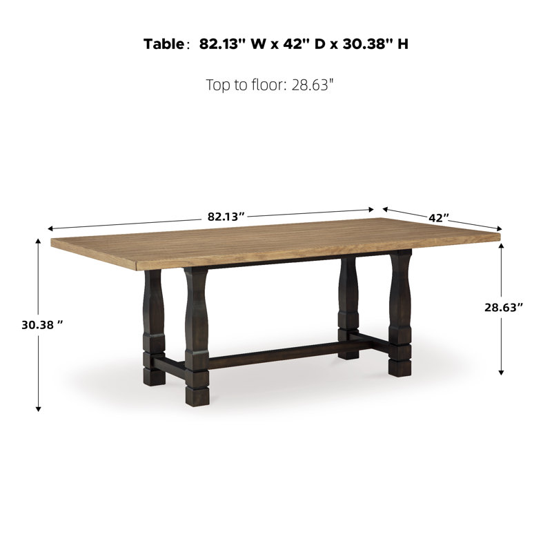 Francka Pine Solid Wood Base Dining Table