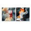 Lamorteau - Ensemble de 2 peintures murales abstraites en acrylique sur verre marbré-103932402
