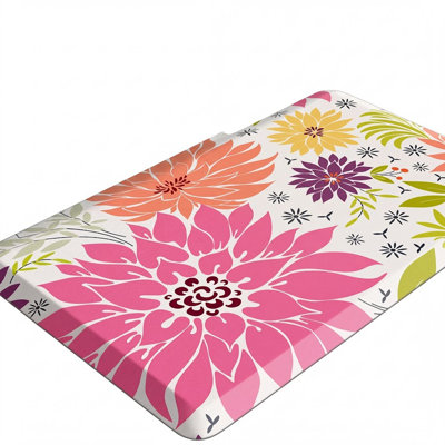 Softercharm Kitchen Mats For Floor - Multi-Pink - Cushioned / Anti-Fatigue, Waterproof, Non-Slip, Rug For Kitchen, Office, Floor, Laundry