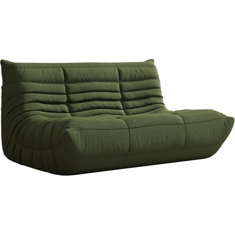 Canapé 3 places à accoudoirs sans accoudoirs, Vert, 29.5" H x 53.14" W x 40.5" D