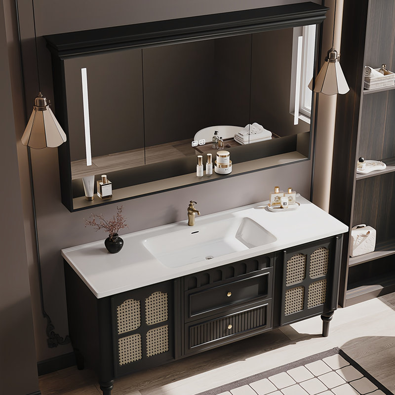 French retro style rest room bathroom cabinet, 51.57"