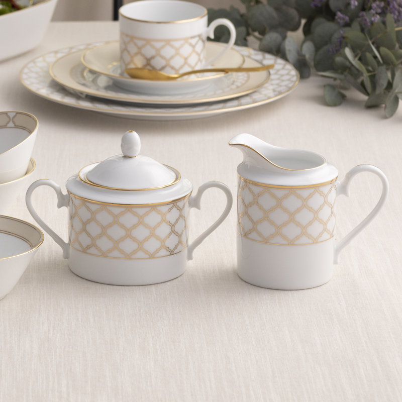 Noritake Eternal Palace Sugar and Creamer Set, Gold