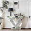 100cm Mirrored Console Table Glam Hallway Table V-Leg Narrow Sofa Table for Living Room/Entrance