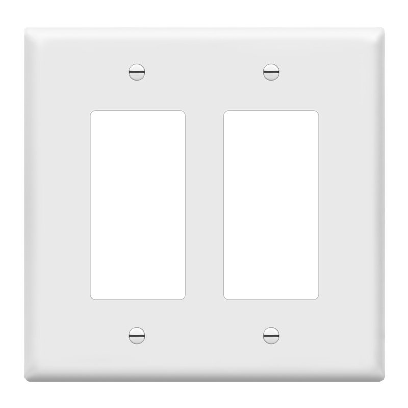 2-Gang Rocker Wall Plate, White(3-Pack)