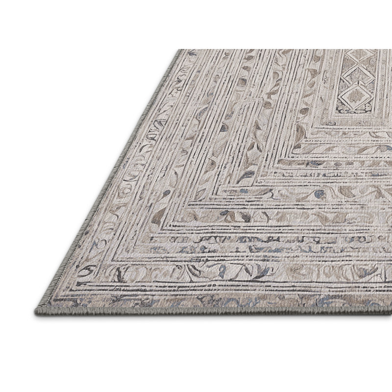 Machine Washable Gray Area Rug, Rectangle 8' x 12'