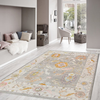 Oushak Hand Knotted Wool Oriental Indoor Rug