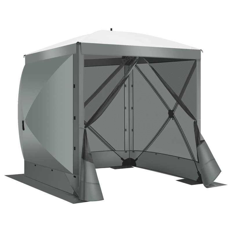 8x8 FT Pop up Gazebo Tent, Ez up Waterproof Screen Tent Screen House, Portable Outdoor Canopy, Gray