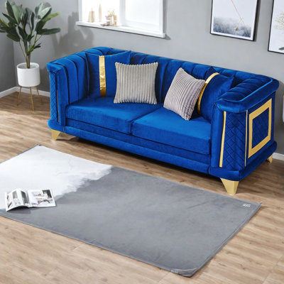 Luxury Velvet Sofas, 89 Inch Wood Steel Frame, Modern Tufted Home Couch