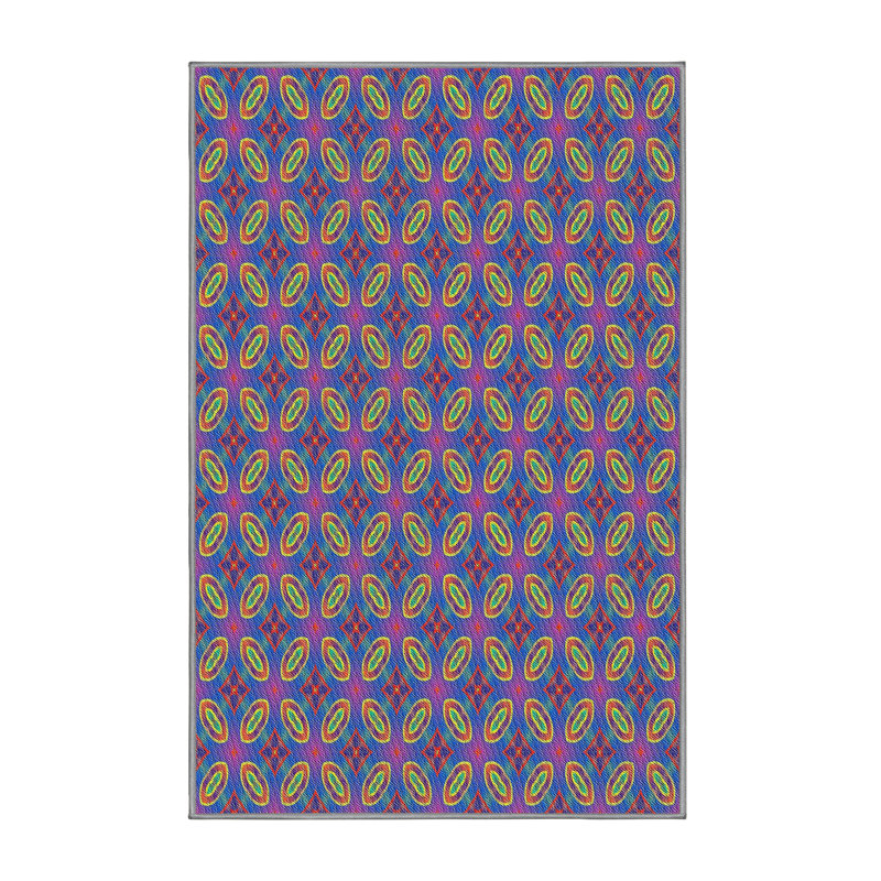 Tapis de zone mauve à motifs Gisèle, Rectangle 5 pi x 7 pi