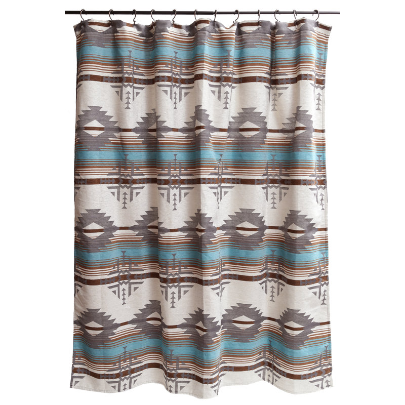 Rideau de douche Badlands Southwest, Gris; turquoise; brun