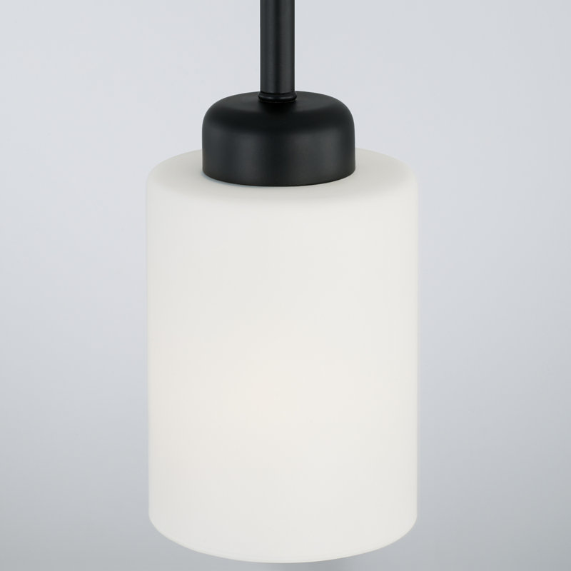 Dixon Graceful Matte Black 1-Light Pendant with Frosted Glass Shade