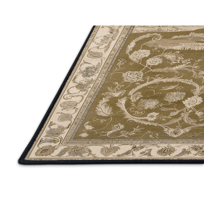 Tapis brun lavable à la machine, Carré 5 pi