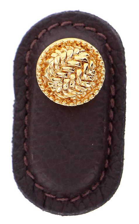 Cestino Novelty Knob, Brown, Polished Gold