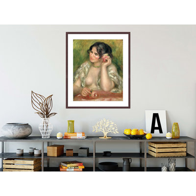 Gabrielle avec une rose par Pierre-Auguste Renoir, impression giclée encadrée