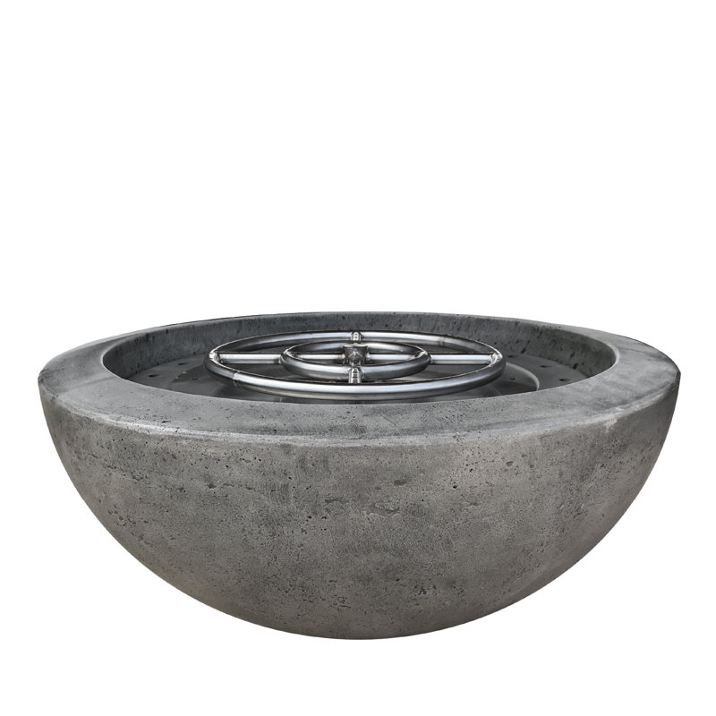 Round Fire Pit, Liquid Propane, 18" H x 30" W x 30" D