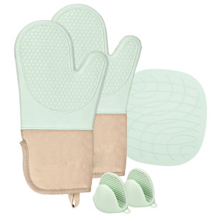 Uqin Silicone Potholder & Oven Mitt Set