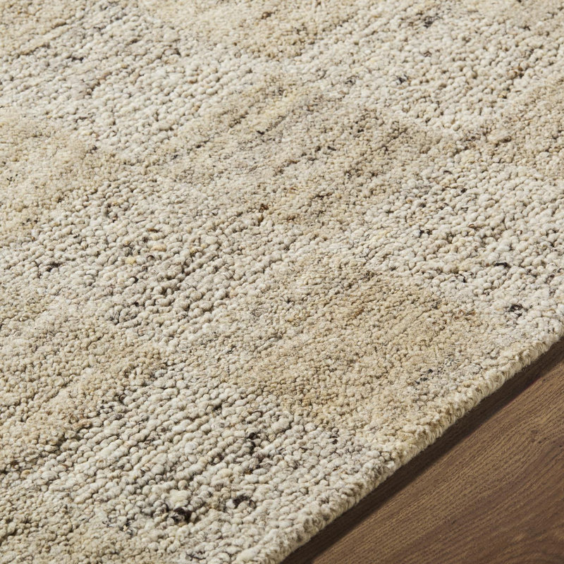 Tapis fait à la main Bratcher, Rectangle 5 pi x 7 pi 6 po, Tan