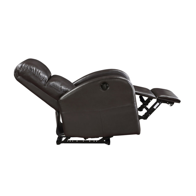 Fauteuil inclinable électrique 1 pièce brun en similicuir rembourré moderne