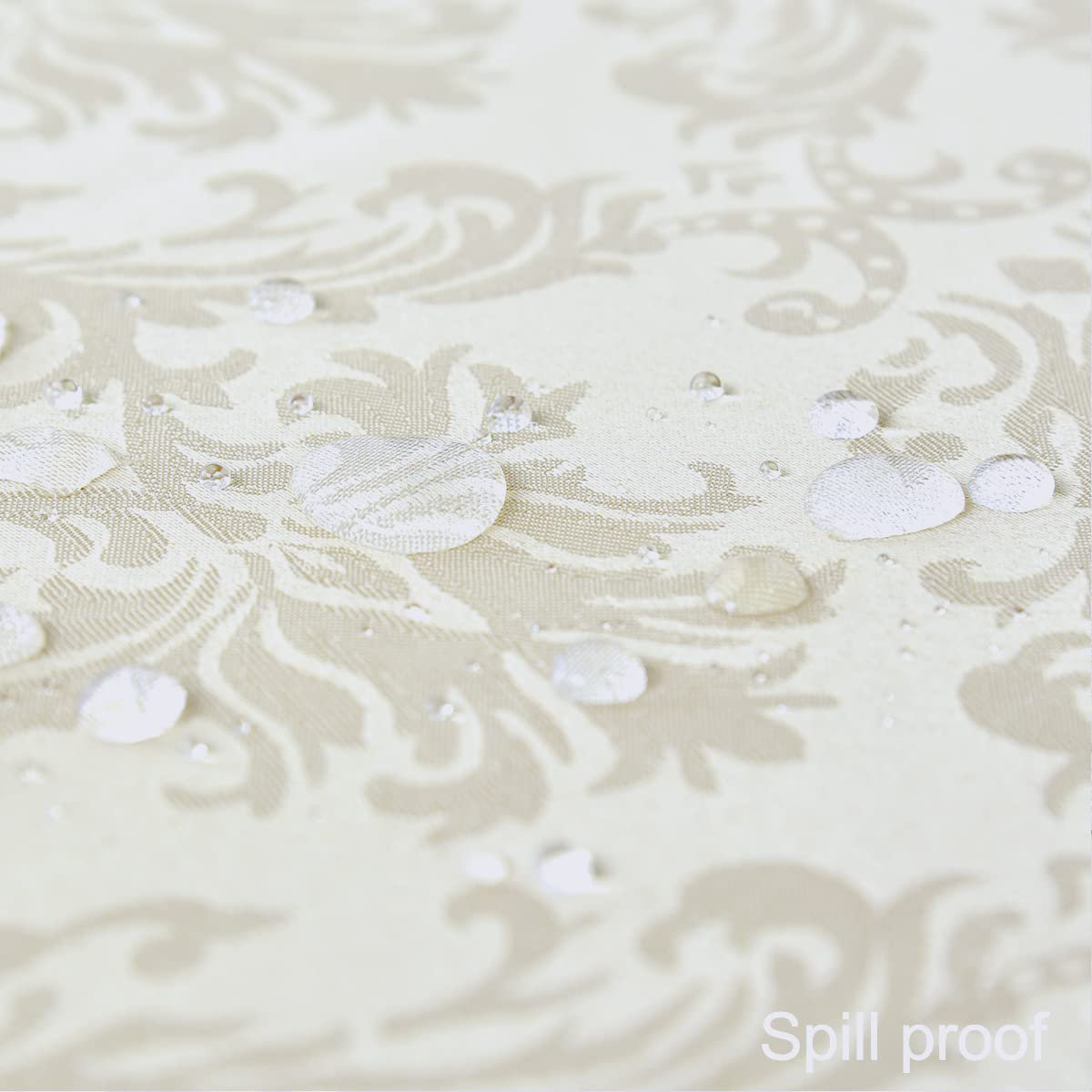 Rosdorf Park Rectangle Tablecloth - 60 X 120 Inch Beige Cream Damask ...