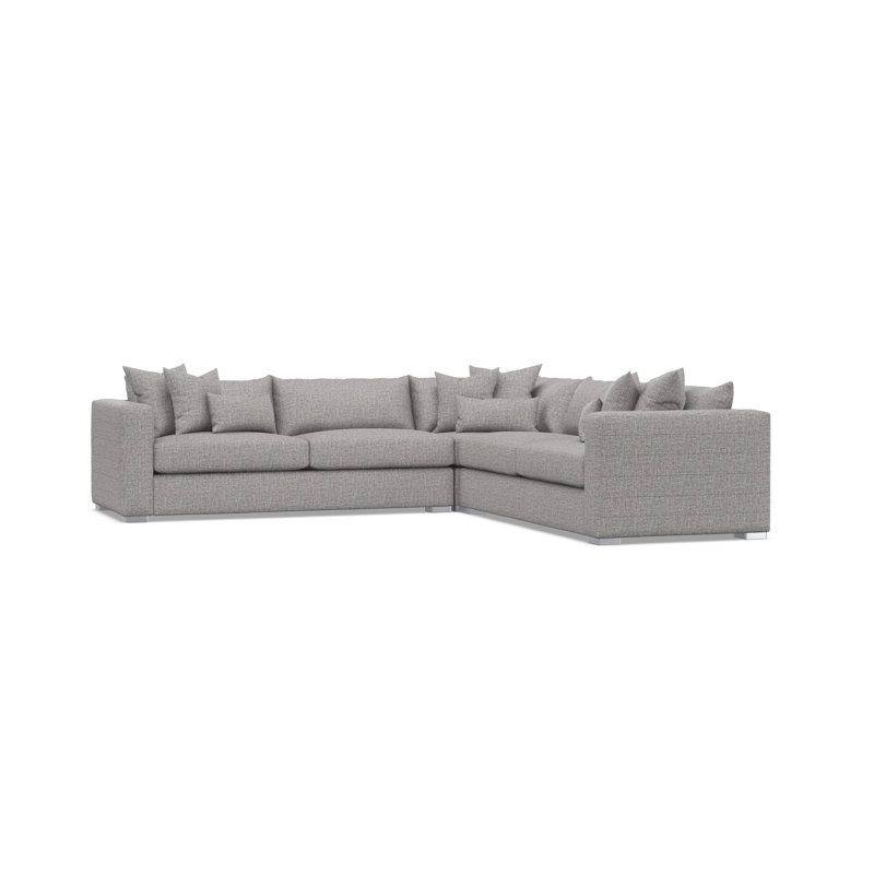 Sectional, Light Gray Polyester