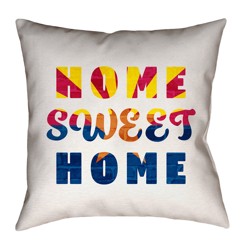 Coussin Katelyn Smith Home Sweet Arizona, 26 po x 26 po, Croisé en polyester - utilisation intérieure seu, Coussin décoratif