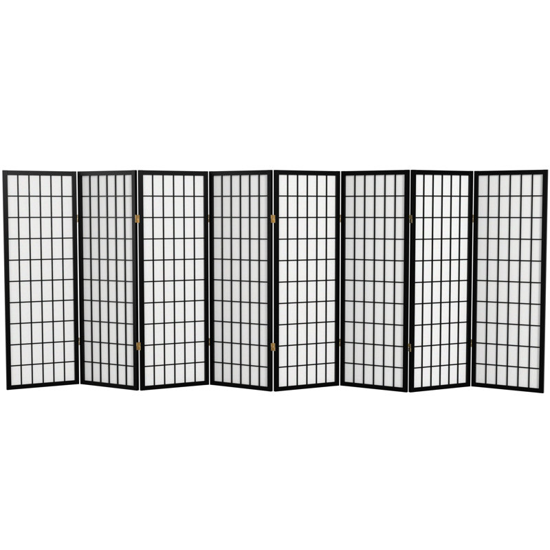 Écran court Shoji 50,75 "Alex, Noir, 8 panneaux