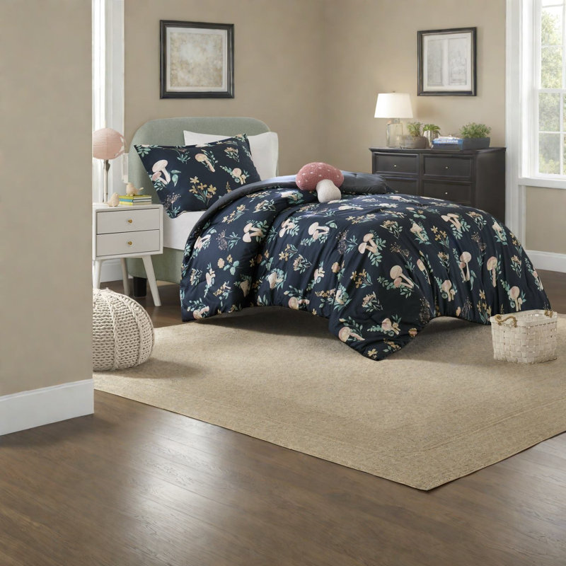 Ensemble de literie d'édredon fantaisiste, microfibre simple / simple TG, motif floral pour la maison