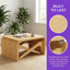 Table basse 2 en 1 à hauteur variable, table de salle à manger extensible, bois naturel-1942806557