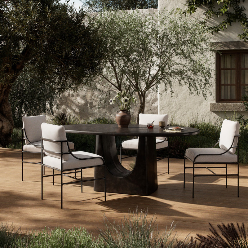 Amato Outdoor Dining Table-72"-Antique Rust